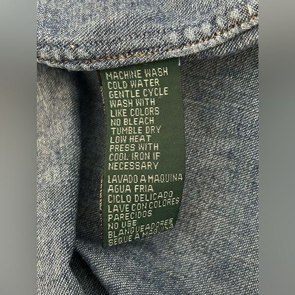 VTG Ralph Lauren Jeans Co Denim Womens Shirt Sz M Western Heavy Cotton Retro - Picture 8 of 8